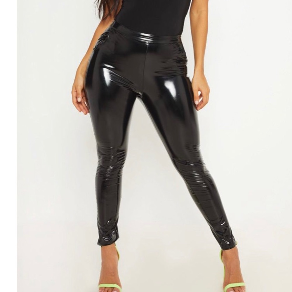 Black latex pants